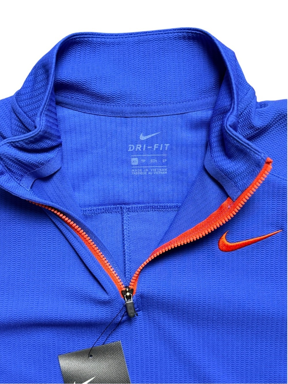 NWT Nike Dri-FIT Women’s XS Royal Blue Orange Quarter Zip Pullover - Picture 6 of 9